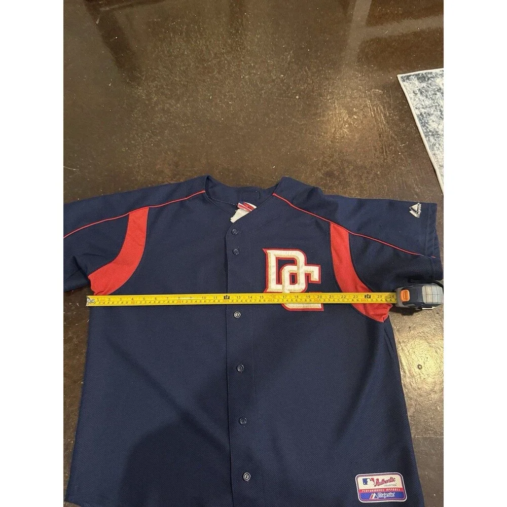 MLB Washington Nationals Jersey DC Y2K VTG Majestic Blue Short Sleeve Men XL